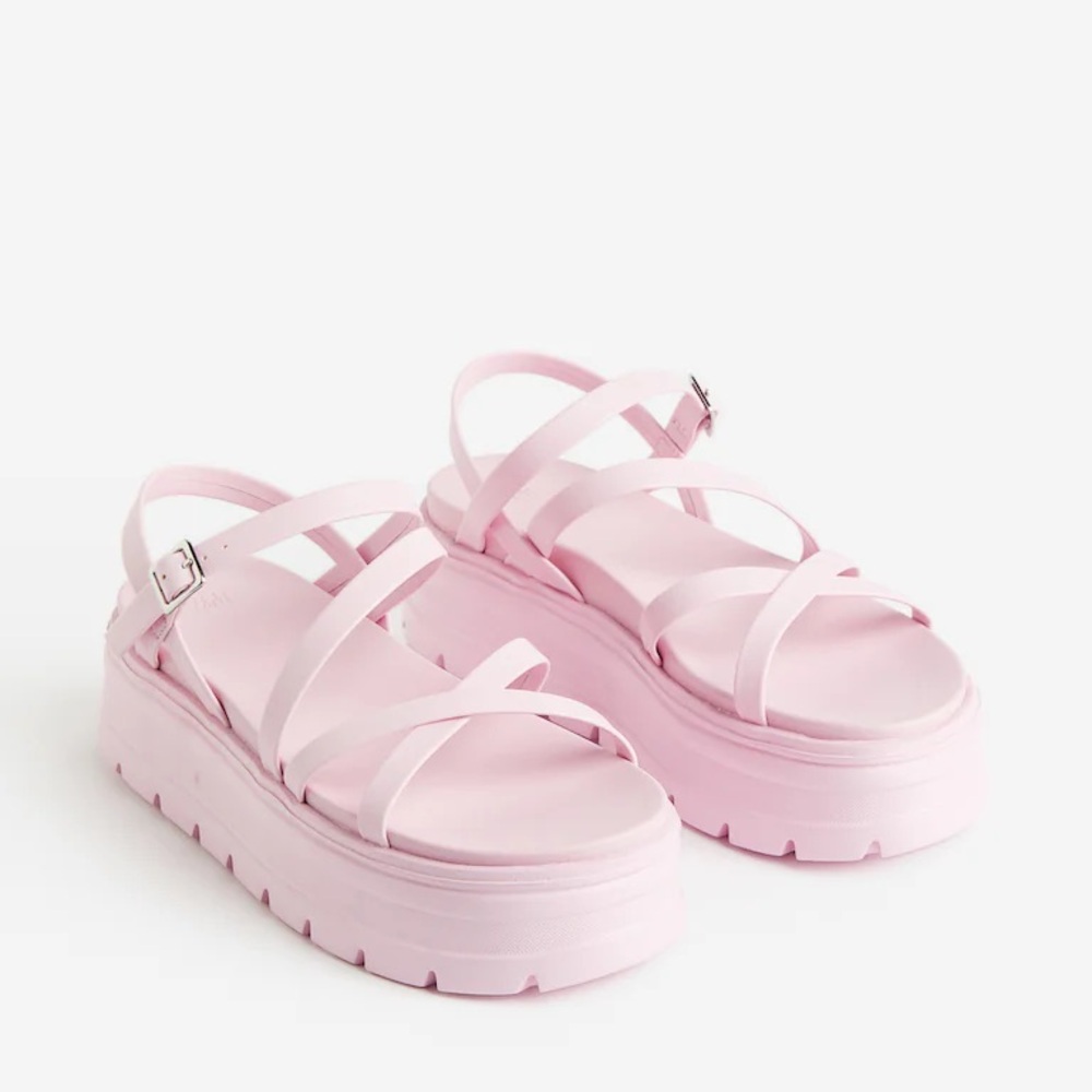 H&M Light Pink Platform Sandals